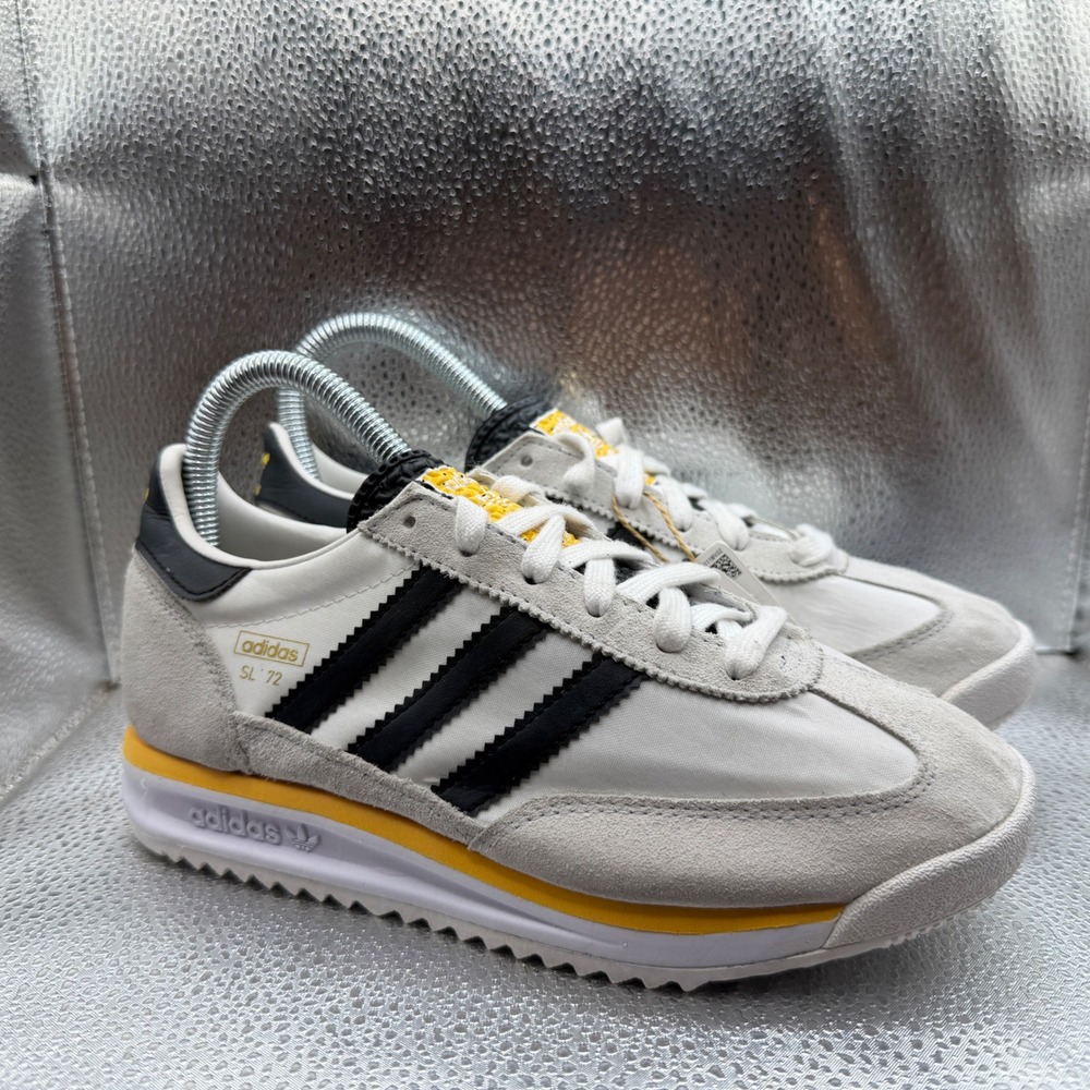 Size 4 Adidas SL 72 Sneakers Mens White Black Yellow NEW Retro Athletic IH8077